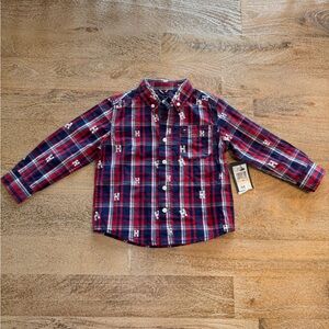 Tommy Hilfiger Plaid Kids Shirt - Red and Blue 2T-3T